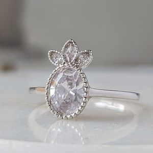 Pineapple ring, 925 Sterling Silver Charmed Aroma Topical Ring Collection